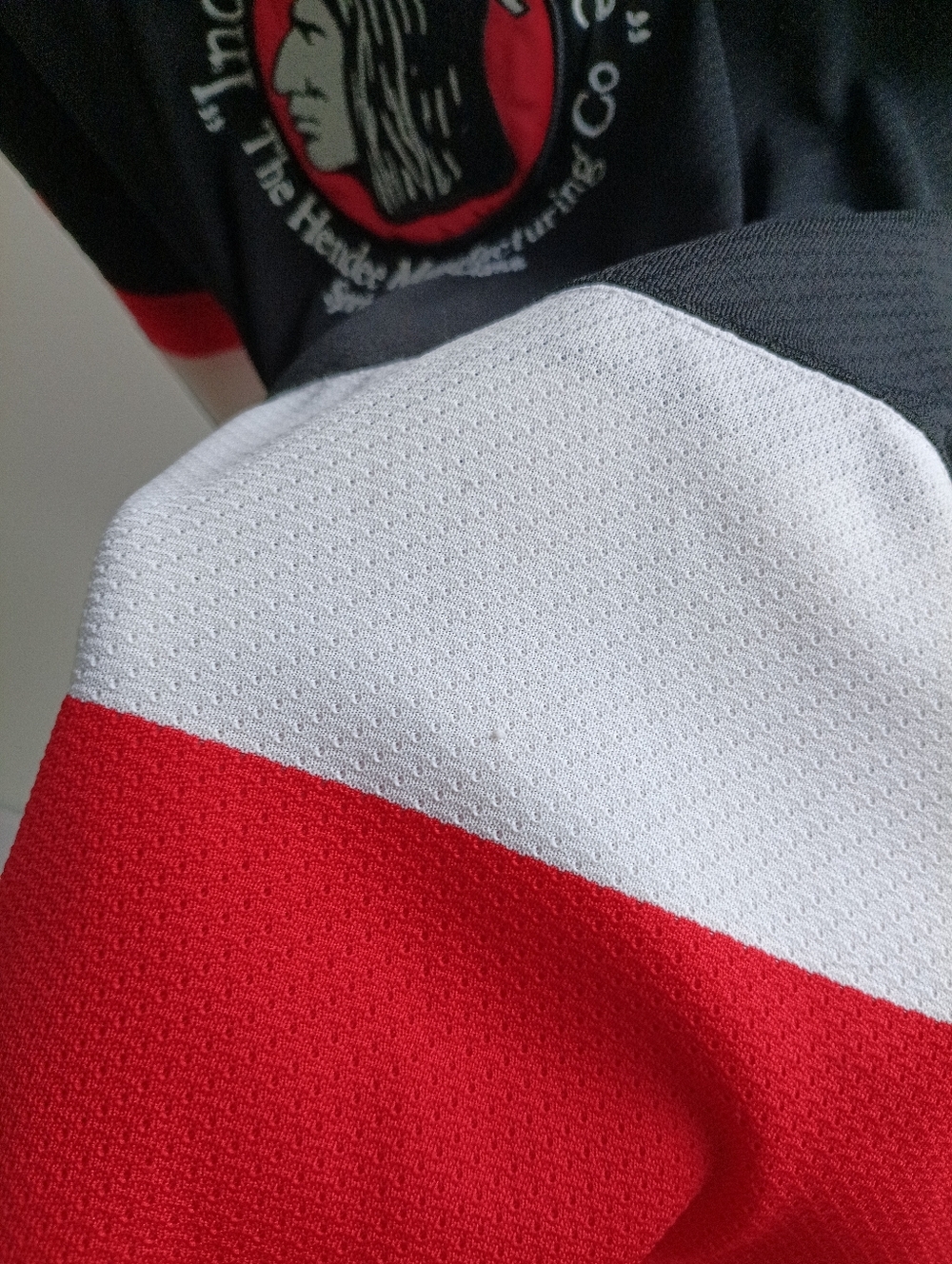 Vintage 90s Indian Motorcycle CCM Maska Hockey Jersey XXL Black Red Rare - Picture 7 of 11